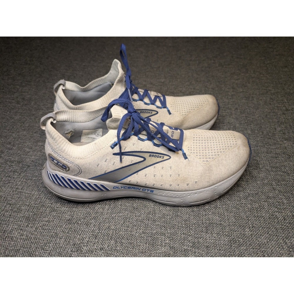 Brooks Glycerin GTS 20 Stealthfit Men's Size 12 Running Shoes Gray Blue Sneakers